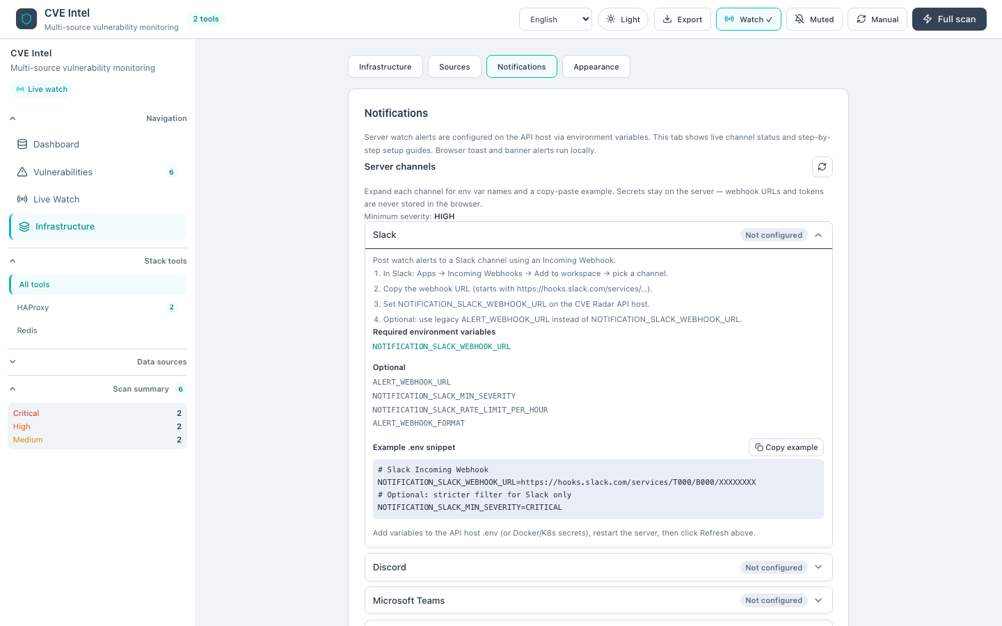 Notifications setup guide — English
